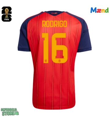 Spanien Rodri Hernandez #16 Replika Hjemmebanetrøje VM 2026 Kortærmet